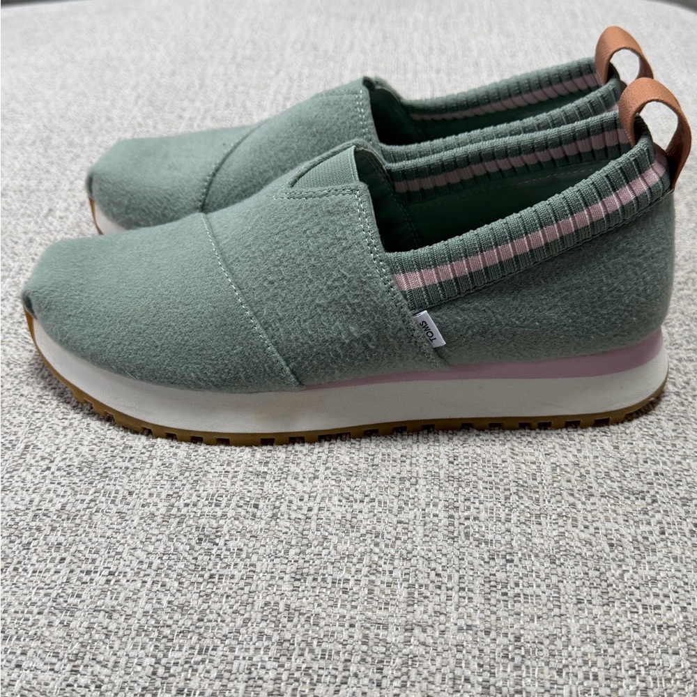 Toms Women's Sage Green Slip-On Sneakers - Picture 6 of 6